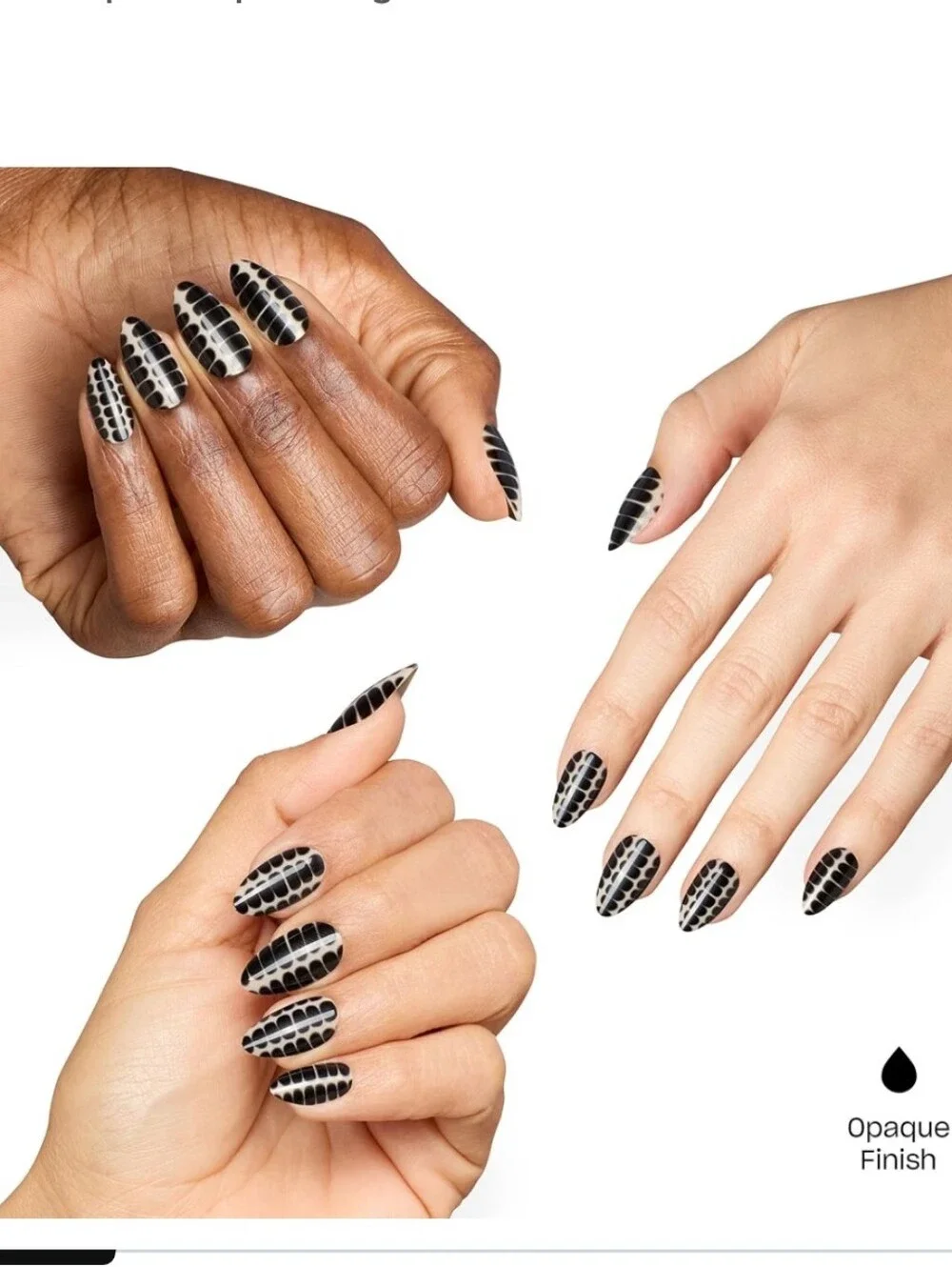 OPI Black and White Hiss & Tell Press-On Nail Set